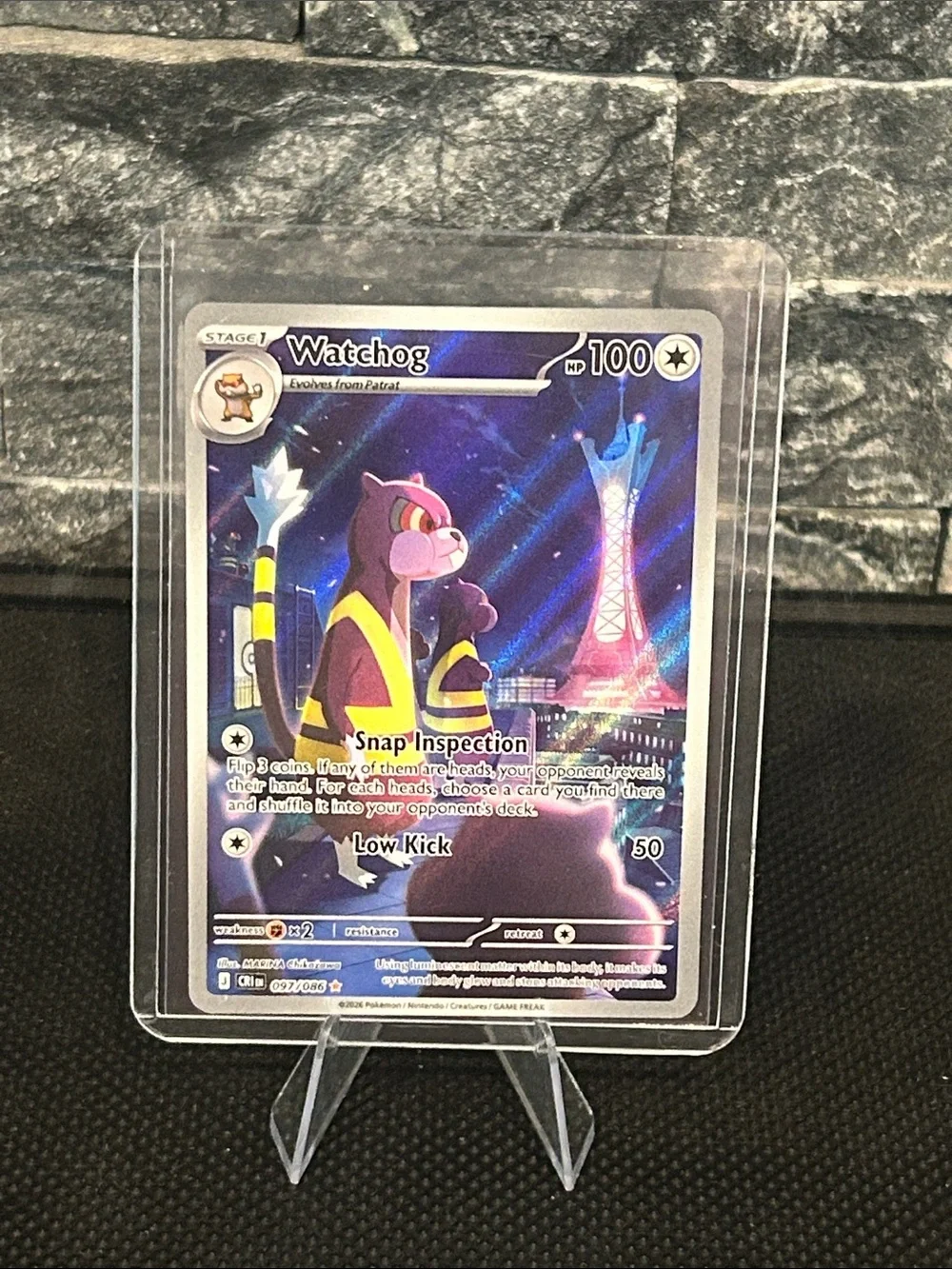 Pokemon Watchdog 097/086 Illustration Rare Holo from Chaos Rising Set M/NM